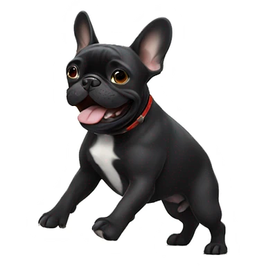 Black French bulldog dancing  sticker