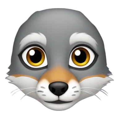 Gray fox, pirple eyes sticker