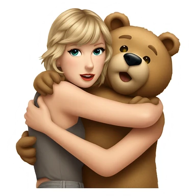 Taylor swift hugging a bear sticker