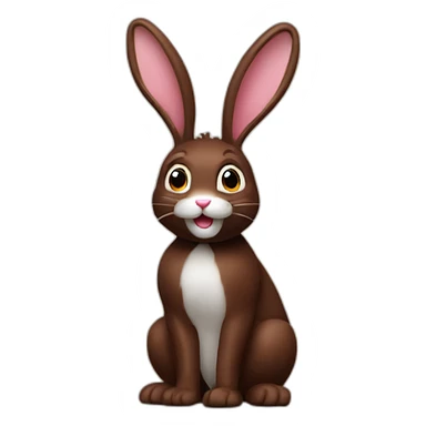 Chocolate rabbit with a bitten tail sticker
