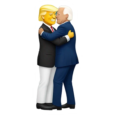 Trump and Biden hugging sticker