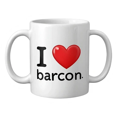 mug with ‘I❤️BCN’ written on it sticker