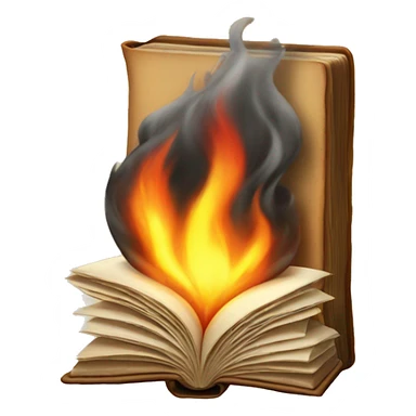 book with fire sticker