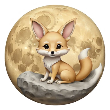 fennec on the moon sticker