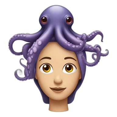 person with octopus on their head sticker