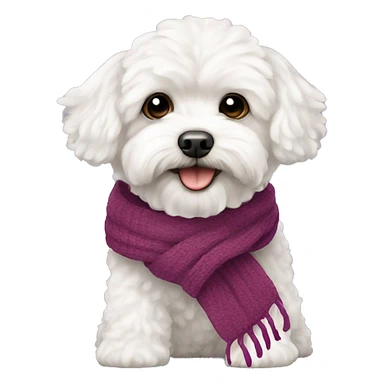 White maltipoo with scarf sticker