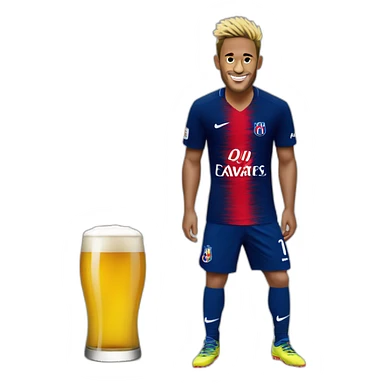Neymar boi une bière sticker