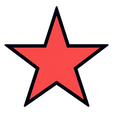 minimal red star logo, simple clean lines sticker