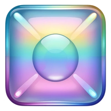 Sparkly glossy Pastel iridescent glass square sticker