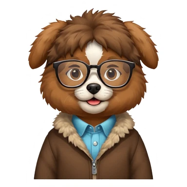 dog with clothes and wearing glasses sticker