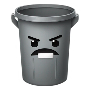 angry trash can sticker