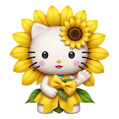 Hello kitty with a sunflower  sticker
