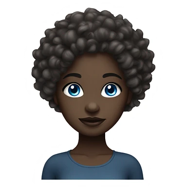 Dark skin girl with blue eyes, piercing, curly hair and make up  sticker
