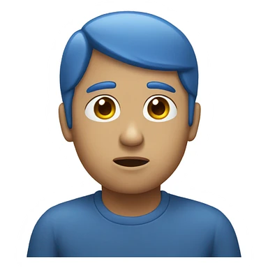 Emoji triste azul sticker