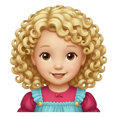 Cherubic Baby girl with curls bust sticker