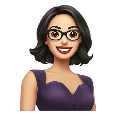 Megan Fox sonriente con lentes y vestido de baile sticker