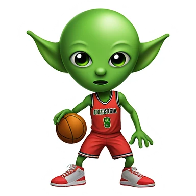 Alien playing basketball  sticker