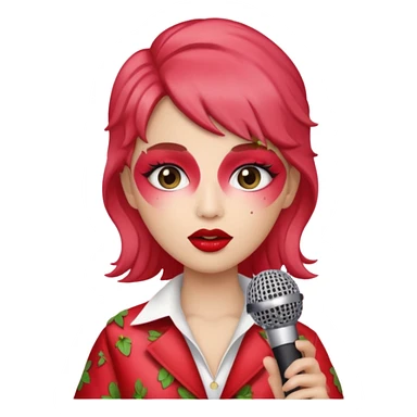 strawberry be hand the mic  sticker