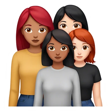 Three girl friends one black hair one red hair one brown hair  sticker
