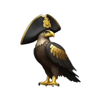 statue golden eagle with napoleon tricorne hat sticker