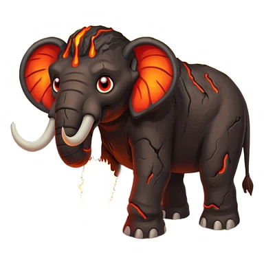 Magma+🦣+lava and cracks into a living creature with glowing red eyes I call lava mammoth 🦣 {hellephant} sticker