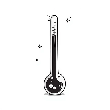Thermometer showing low temperature with ice crystals sticker