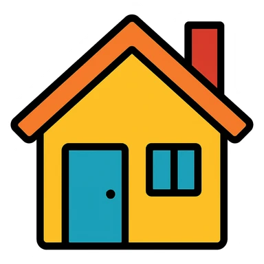 minimal house, yellow sticker