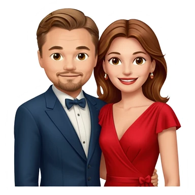 leonardo di caprio and Julia Roberts in a red dress sticker