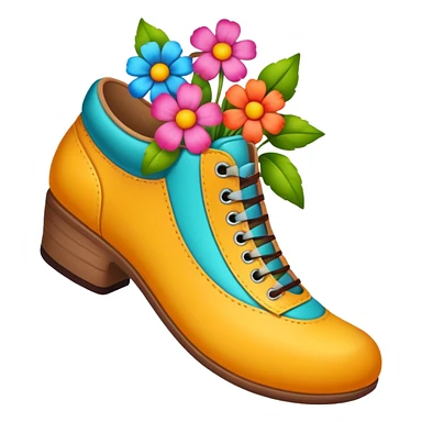 a shoe with flowers inside sticker