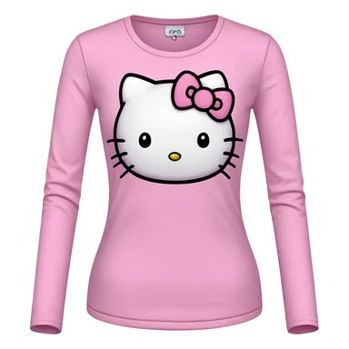 Realistic ultra Detailed , fitted, Hello kitty long sleeve shirt sticker