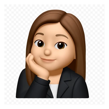 Convert this photo to a 3D emoji in Apple style, keeping the pose and expression, with a smooth, cartoon-like finish and no background. The style should resemble Apple's emoji style with a 3D look and smooth cartoonish features. sticker