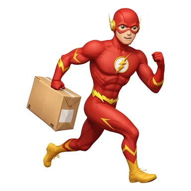 The flash running with package sticker