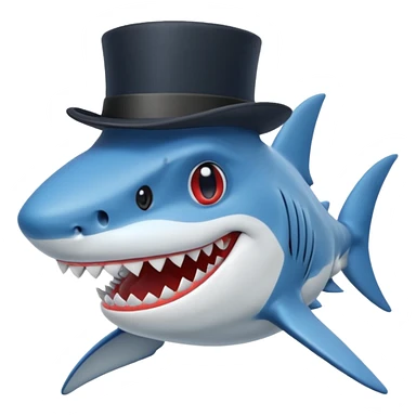 Ilwf Shark with a top hat sticker