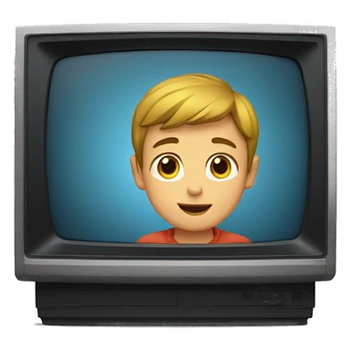 Boy sitting in the front of TV sticker