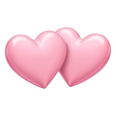 two pastel pink hearts sticker
