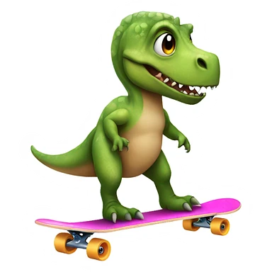 Dinosaur on a skateboard wearing a tutu sticker