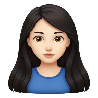 Long dark hair female sticker