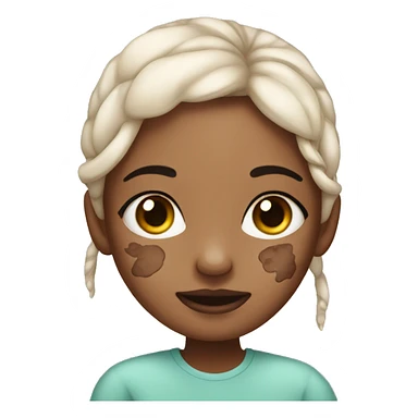 girl with vitiligo skin condition covering her face sticker