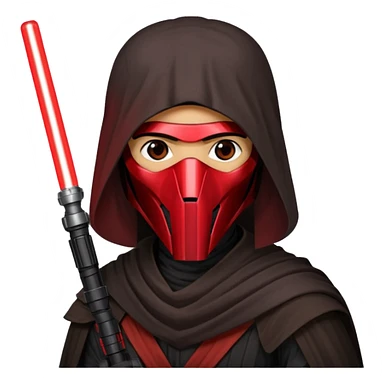 Darth Revan with his mask on holding red lightsaber mainly face shot not as much body sticker