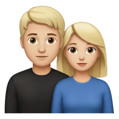 couple male blonde hair female dark brown hair sticker