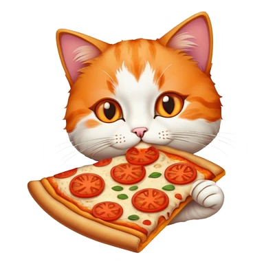 cat eating pizza sticker