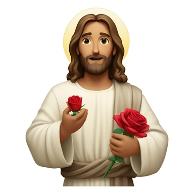 Jesus holding a rose sticker