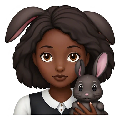 black woman with a black bunny sticker