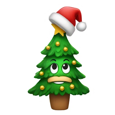 Christmas tree wearing a hat sticker