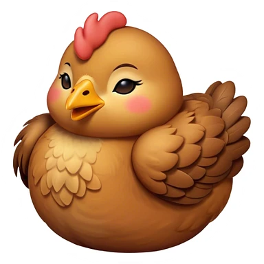 Meme-Worthy Cute Sleeping Brown Chicken Portrait Emoji, Head resting peacefully with a contented smile, showcasing a delightfully compact build and a luxuriously soft brown plumage, eyes shut in a serene, restful nap, Simplified yet hilariously adorable features, highly detailed, glowing with a soft, drowsy light, high shine, relaxed and utterly lovable, stylized with an air of playful laziness, bright and heartwarming, soft glowing outline, capturing the essence of a comically sleepy chicken, so meme-worthy it feels like it could instantly become the next viral sensation of adorable slumber! sticker