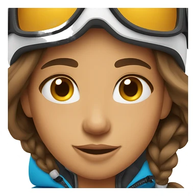 Brown hair girl on ski slopes sticker