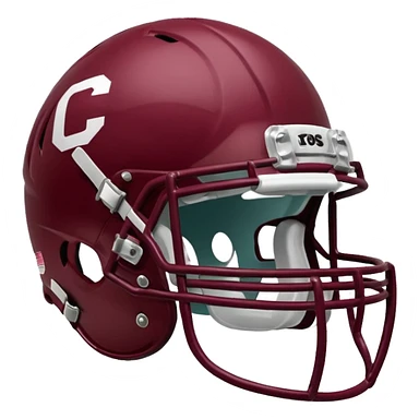 College football player helmet in maroon color sticker