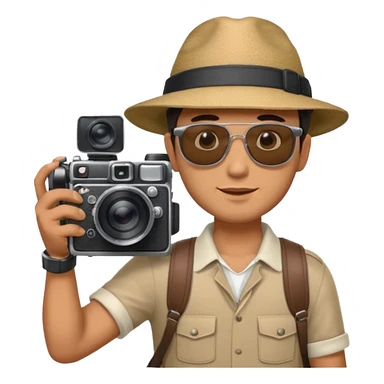 man hold  largefilm Camera ,on his shoulder sticker