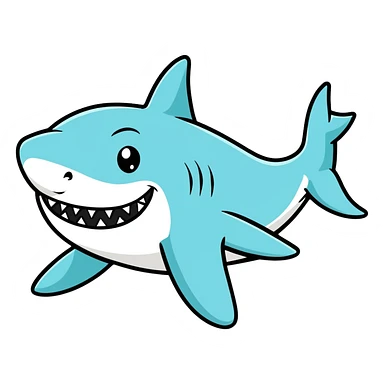 Pink happy shark sticker
