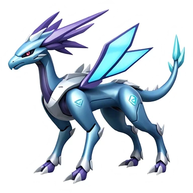 Futuristic Kyurem-dialga-suicune-hybrid, full body sticker